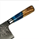 8 Piece Damascus Steel with Blue Resin Handle Kitchen Knife Set