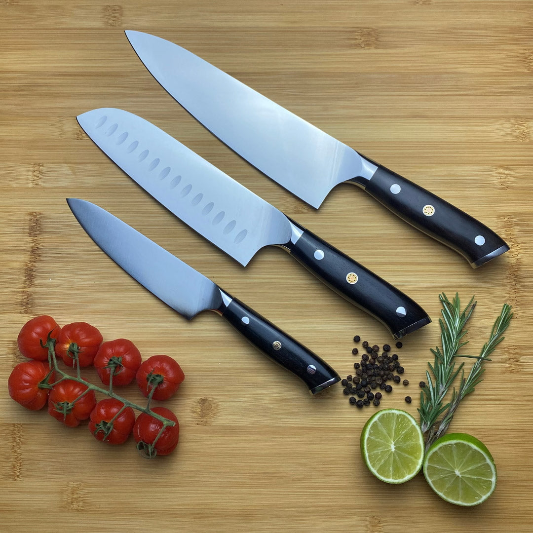 Black Forge Knives 3-Piece Damascus Chef Knife Set