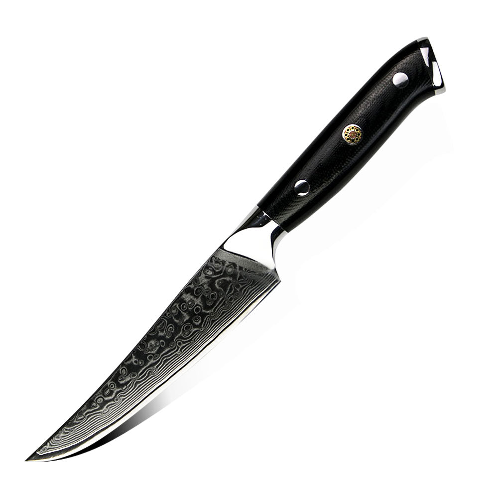 Steak Knives, 6-pcs, Super-Sharp 5” Damascus Steak Knife, Highly