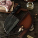 Serbian Carbon Steel Butcher Knife / Cleaver with Leather Sheath